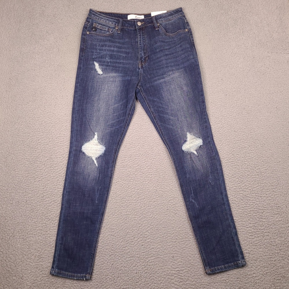 KanCan High Rise Skinny Distressed Jeans 13/30 Style 114093 Dark Wash